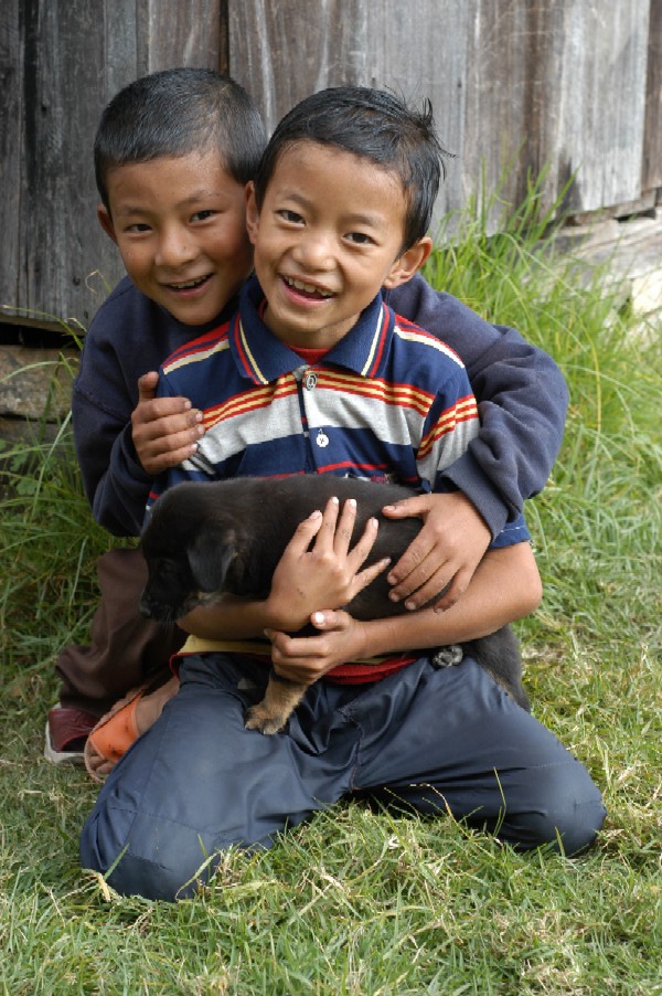Children, Tashiding Monastery, Sikkim